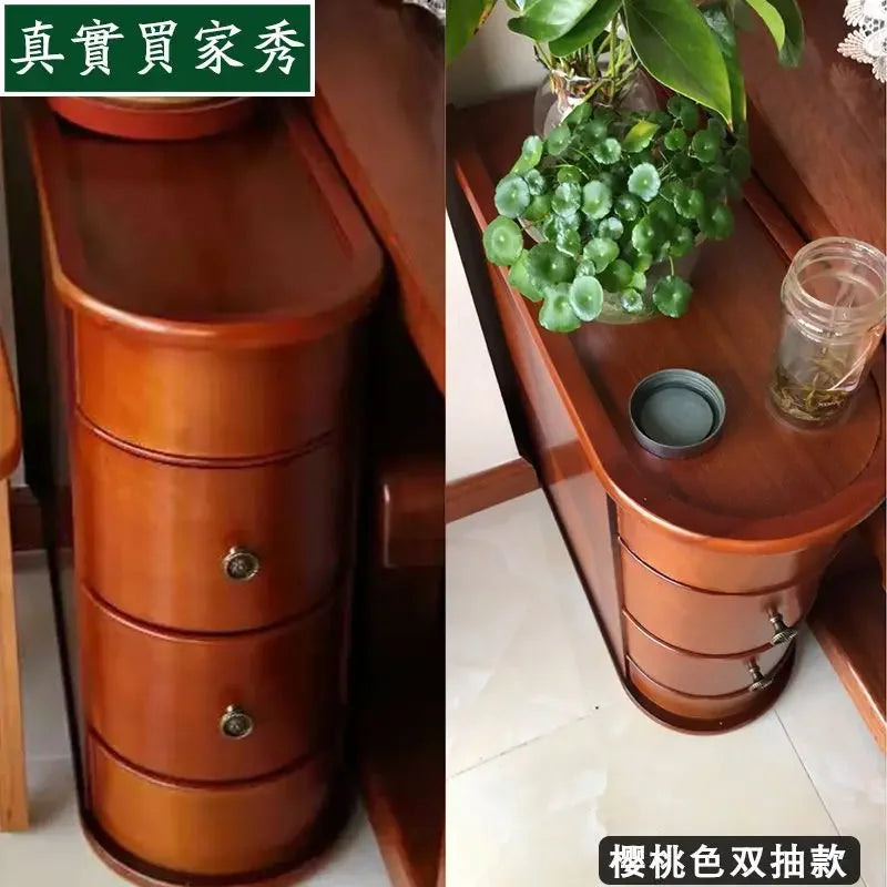 Sofa side armrest cabinet Small coffee table partition cabinet Living room household solid wood small tea table