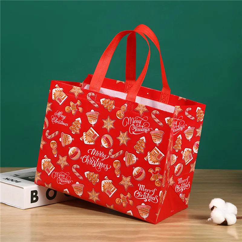 1/3pcs Christmas Candy Cookie Gift Bags Plastic Biscuits Snack Packaging Bags Xmas Party Decoration Cute Favors Storage Bag