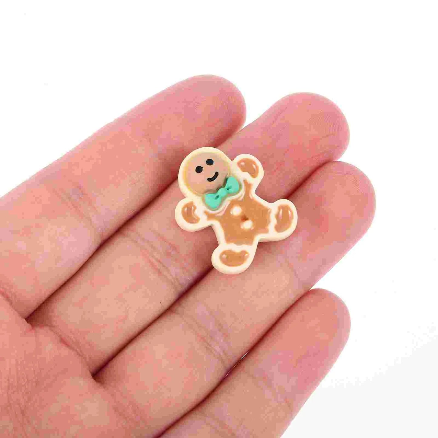 40 Pcs Christmas Accessories Tree Decor Xmas Gingerbread Man DIY Layout Phone Case Simulation Accessory Bulk Candy