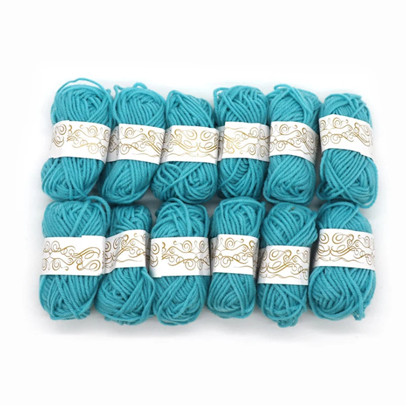 12pcs Ball Handmade Knitting Yarn Wool Line Soft Thickness Line Crochet Yarn