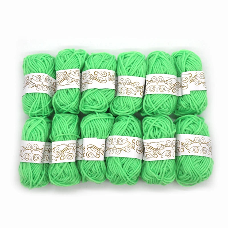 12pcs Ball Handmade Knitting Yarn Wool Line Soft Thickness Line Crochet Yarn