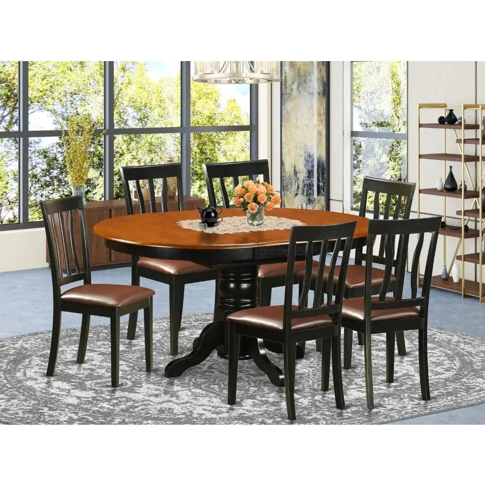 7 Piece Dining Room 42x60 Inch Restaurant solid wood tables and chairs, conference tables. Suitable for living room, kitchen