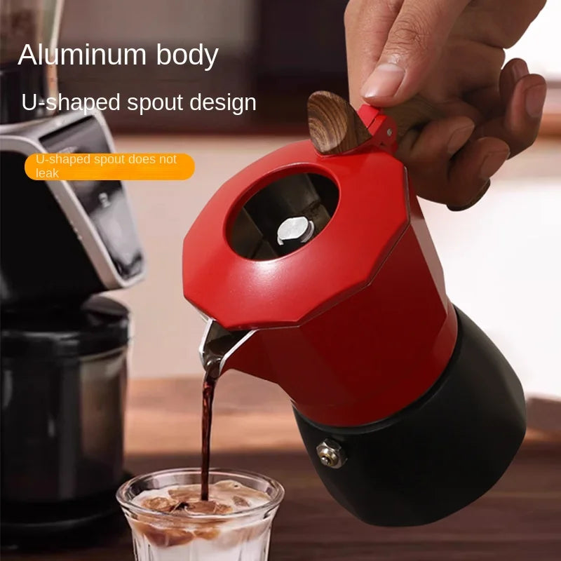 Double Valve Moka Pot Retro Outdoor Coffee Maker Espresso Machine for Home Use Small Moka Pot