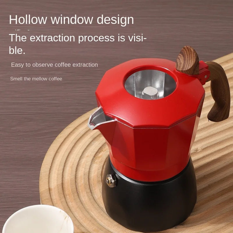 Double Valve Moka Pot Retro Outdoor Coffee Maker Espresso Machine for Home Use Small Moka Pot