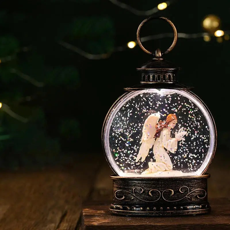 Transparent Crystal Ball Lantern Christmas Decoration Battery Powered Snow Globe Light Christmas gifts Festive Home Decor