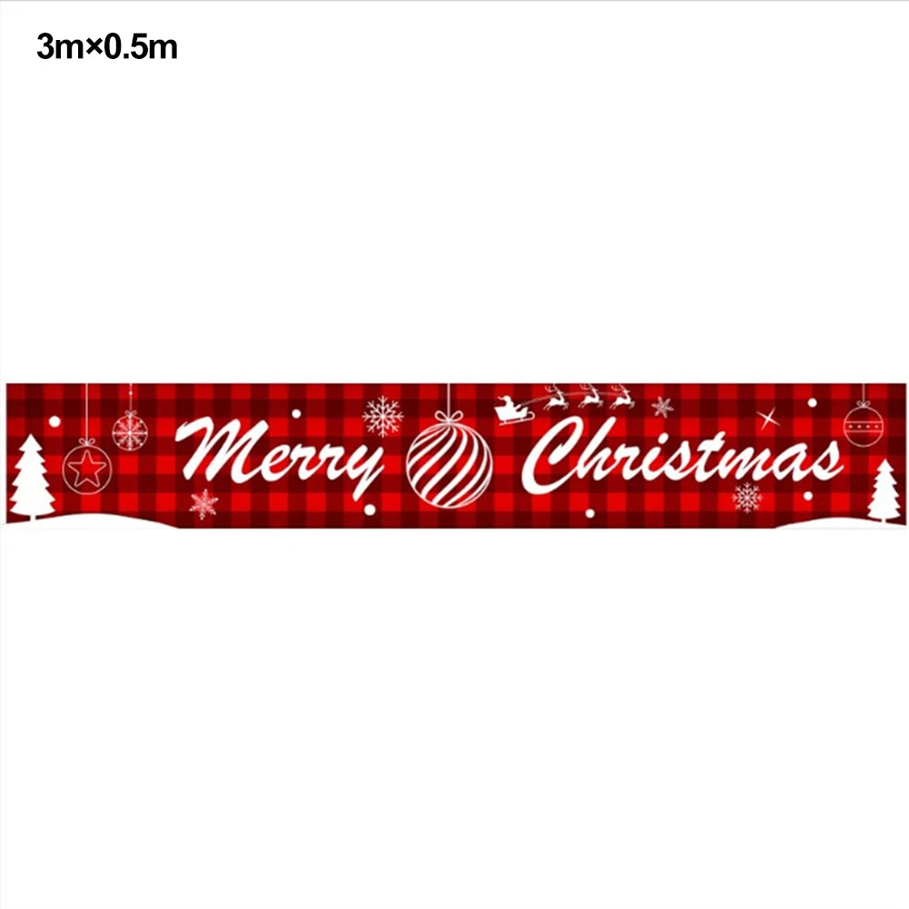 Christmas Banner With Rope Merry Christmas Garage Door Backdrop Banner Garden Party Festival Arrangement