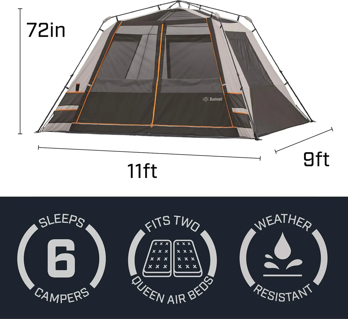 Tent  6 Person  9 Person 12 Person Shield Series Instant Tents Cabin Design Perfect for 3 Season Family Camping, Hunting