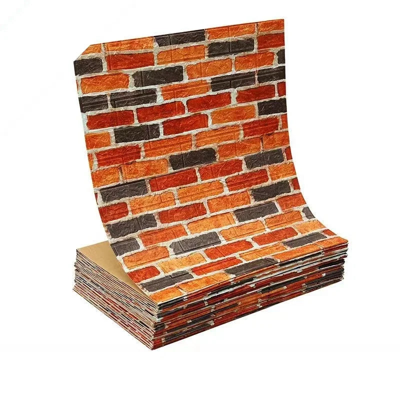 70cmx1/5/10m 3D Wallpaper Decoration Self-adhesive Antique Foam Brick Wallpaper Living Room Bedroom Waterproof 3d Wall Sticker