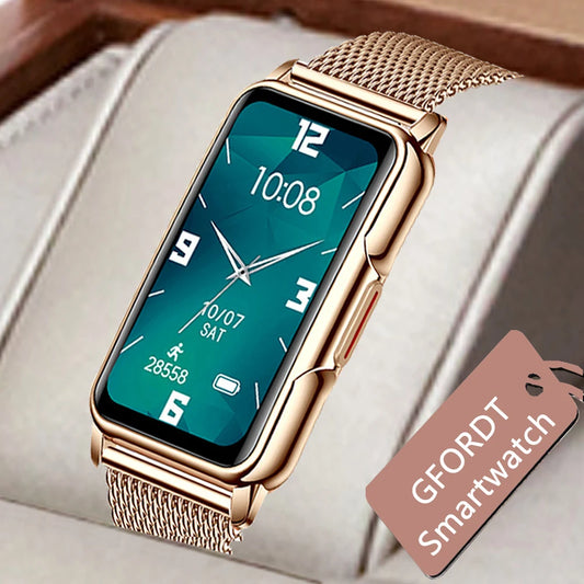 GFORDT Damen Smart Watch Damen Luxus Diamant Uhren Pulsmesser Fitness Tracker Smartwatch für Huawei Xiaomi Telefon