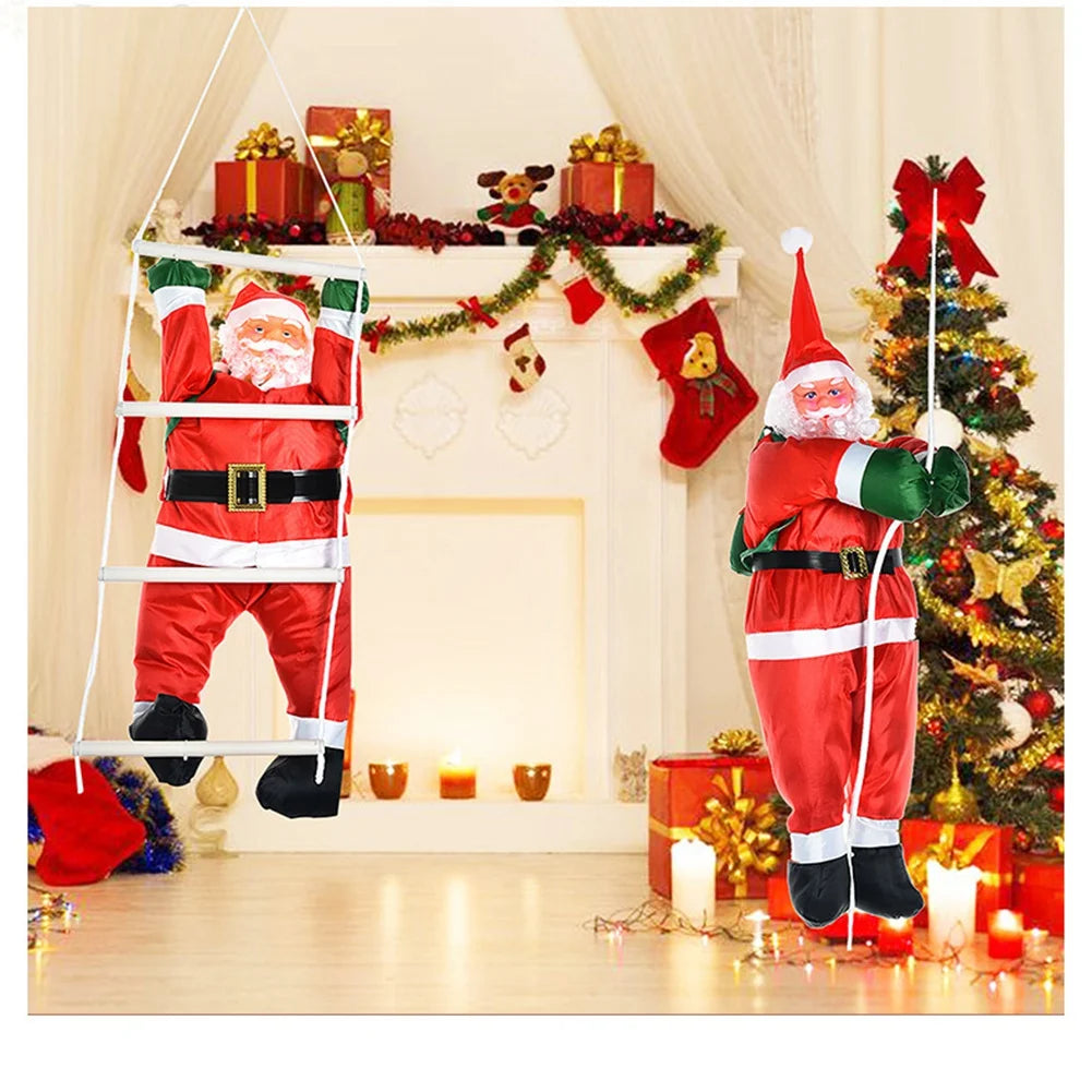 Christmas Decorations Climbing Rope Ladder Santa Claus Christmas Pendant Hanging Doll Tree Ornament Home Decor