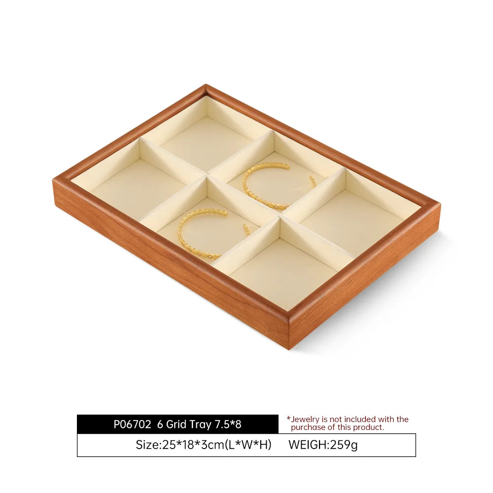 YinBeiNi Ring Bracelet Necklace Display Tray Wooden Jewelry Storage Organizer Pendant Chain Accerssories Display Pallet P068