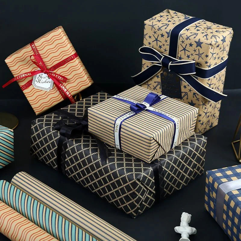 【 Wrapping Paper 】 Christmas Gift 【 Special Offer 】 Simple Vintage Kraft High-Appearance Birthday