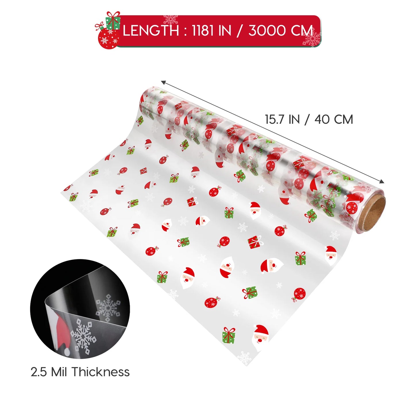 Cellophane Wrap Christmas Roll Paper Wrapping Clear Giftbasketrolls Santa Hampers Wrapper Baskets Transparent Claussheet Cello