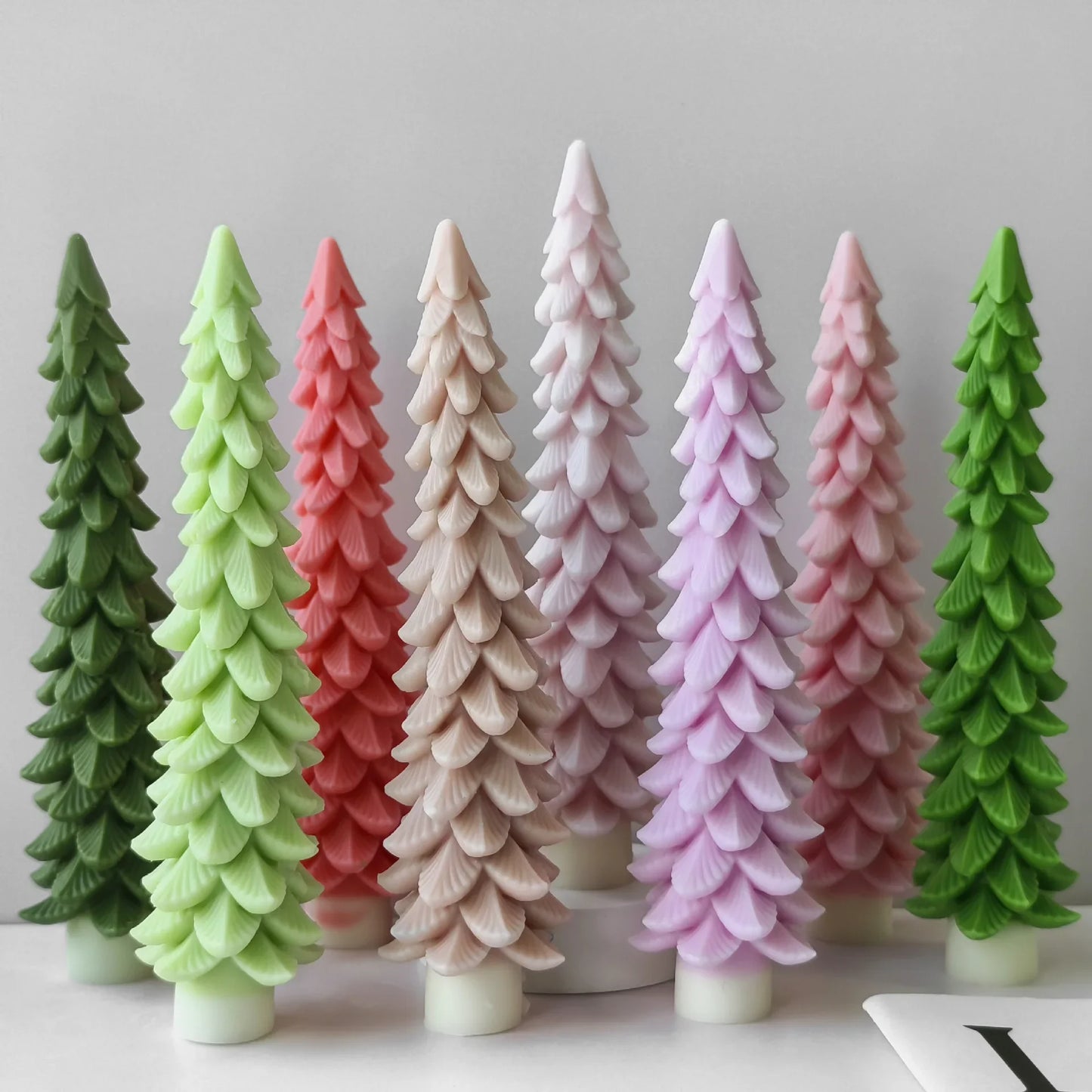 Christmas Tree Silicone Candle Mold Handmade Aroma Fir Tree Mold Plaster Resin Mould Long Candle Tree Candle Making Supplies