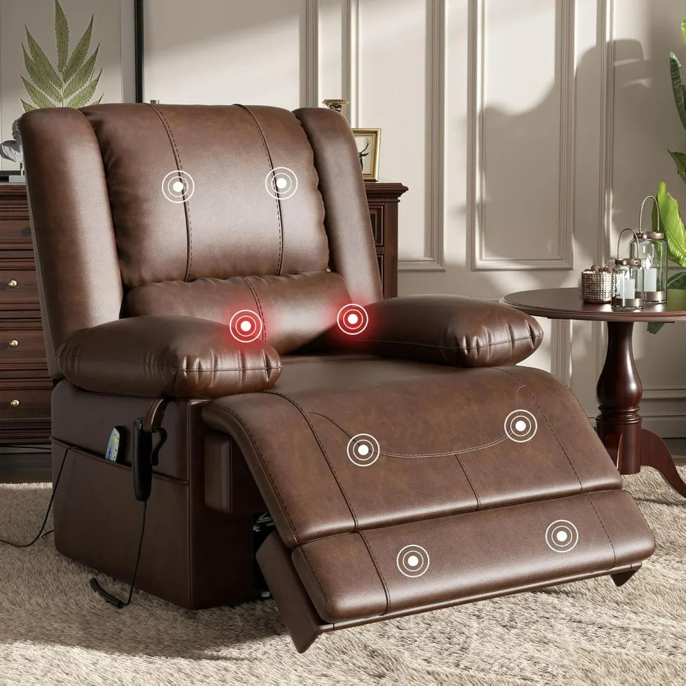 Dual Motor Electric Lift Recliner Sofa, Ergonomic, Massage Chair with Heating Function, Suitable for Living Room, USB Port,