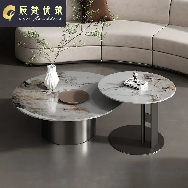 Unique Luxury Hotel Round Coffee Side Table Modern Dining Tables Tea Center Sofa Corner Mesa Lateral Para Sala Home Furniture