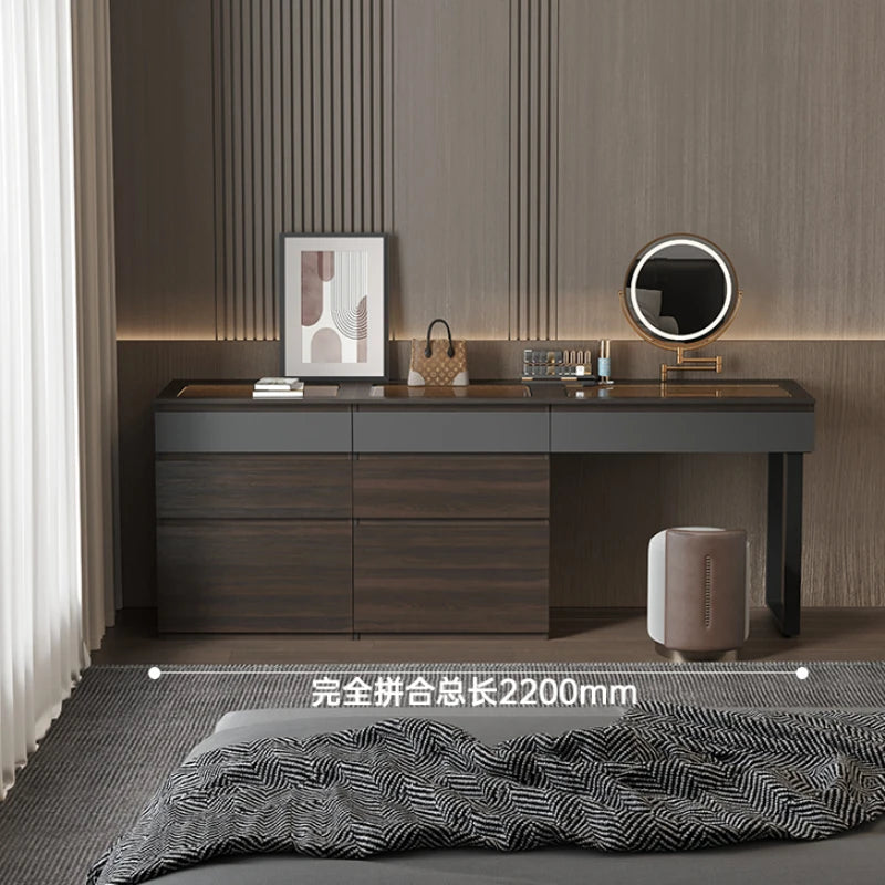 Makeup Vanity Table Modern Living Room Furniture Desk Light Mirror Bedside Dresser Comfortable Drawers Schmincktisch Wooden Top