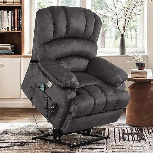 Recliner Chair for Adults, Dual Motor Oversized Chair, Power Lift Recliner Chair with Heating and Massage, Living Room Chairs