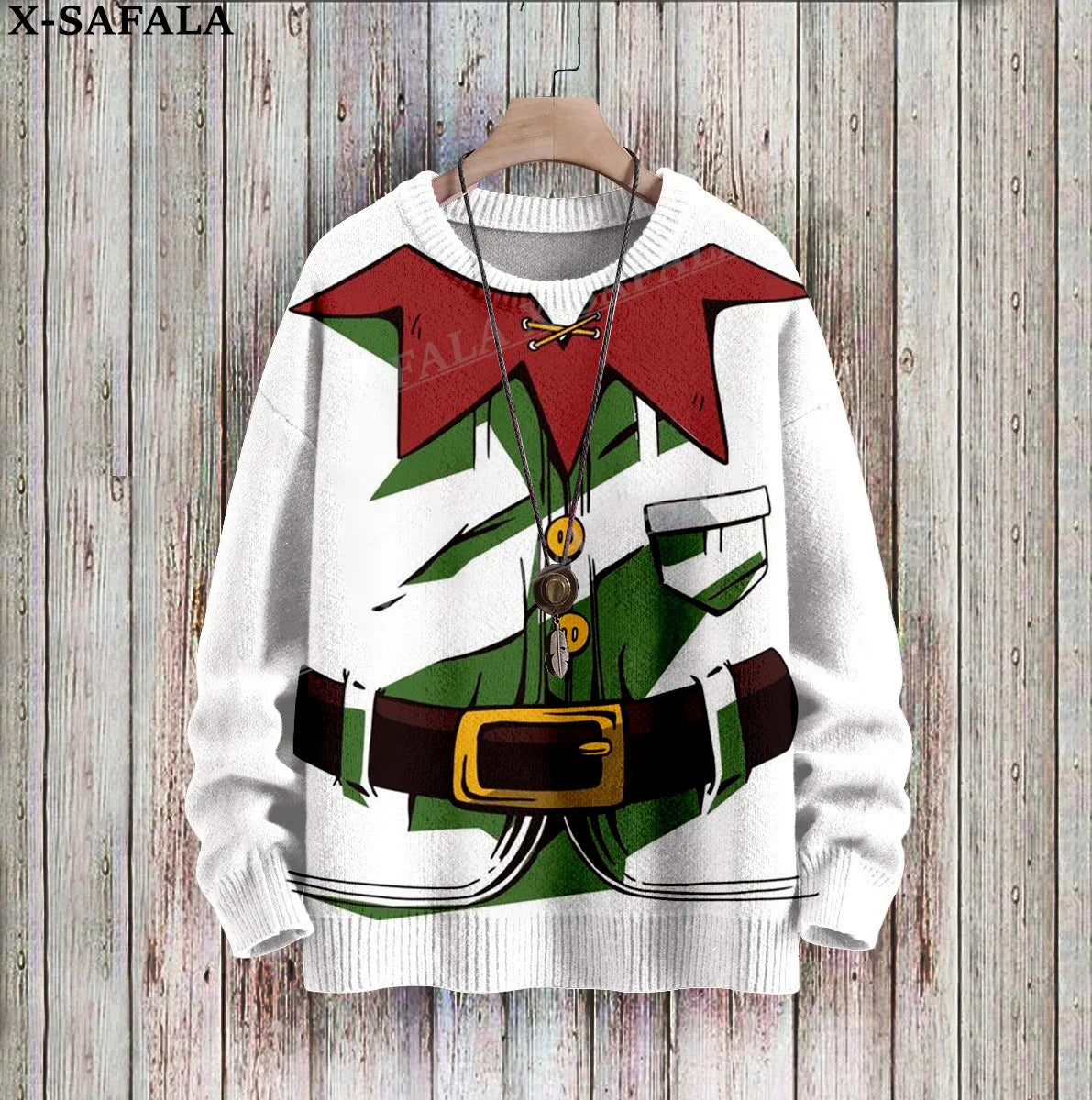 Santa Claus Funny Christmas Gift Cosplay Ugly Christmas Knit Sweaters Christmas Gift Jumpers Tops Couple Party Unisex Casual-4