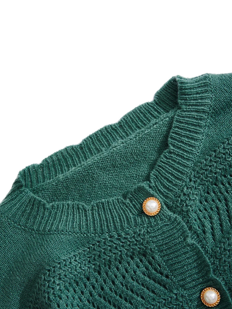 ONELINK Luxury Suede Deer Wool Plus Size Women Single Breasted Button Up Green Cardigan Sweater Oversize Clothing AutumN Winter