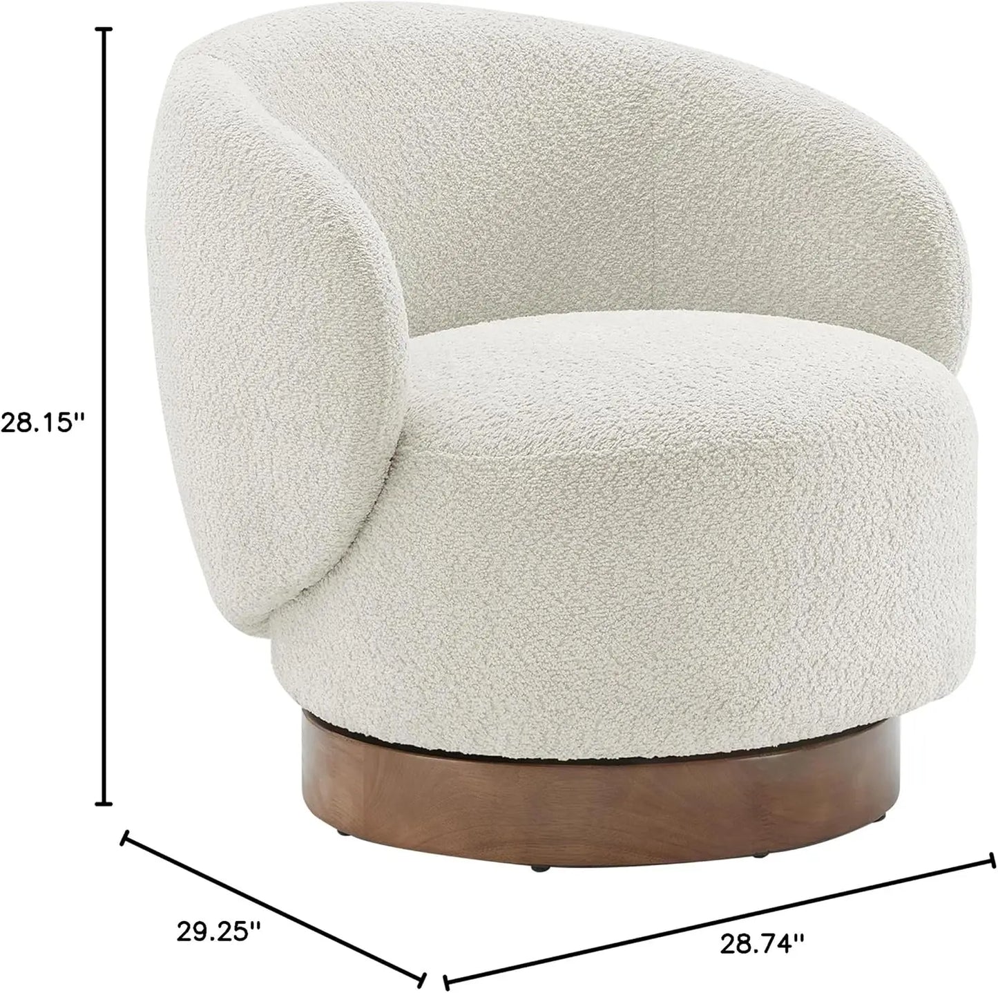 Chair Modern Round Barrel Armchair Upholstered Performance Fabric for Bedroom Reading Waiting Living Room, 22-inch Wide Seat