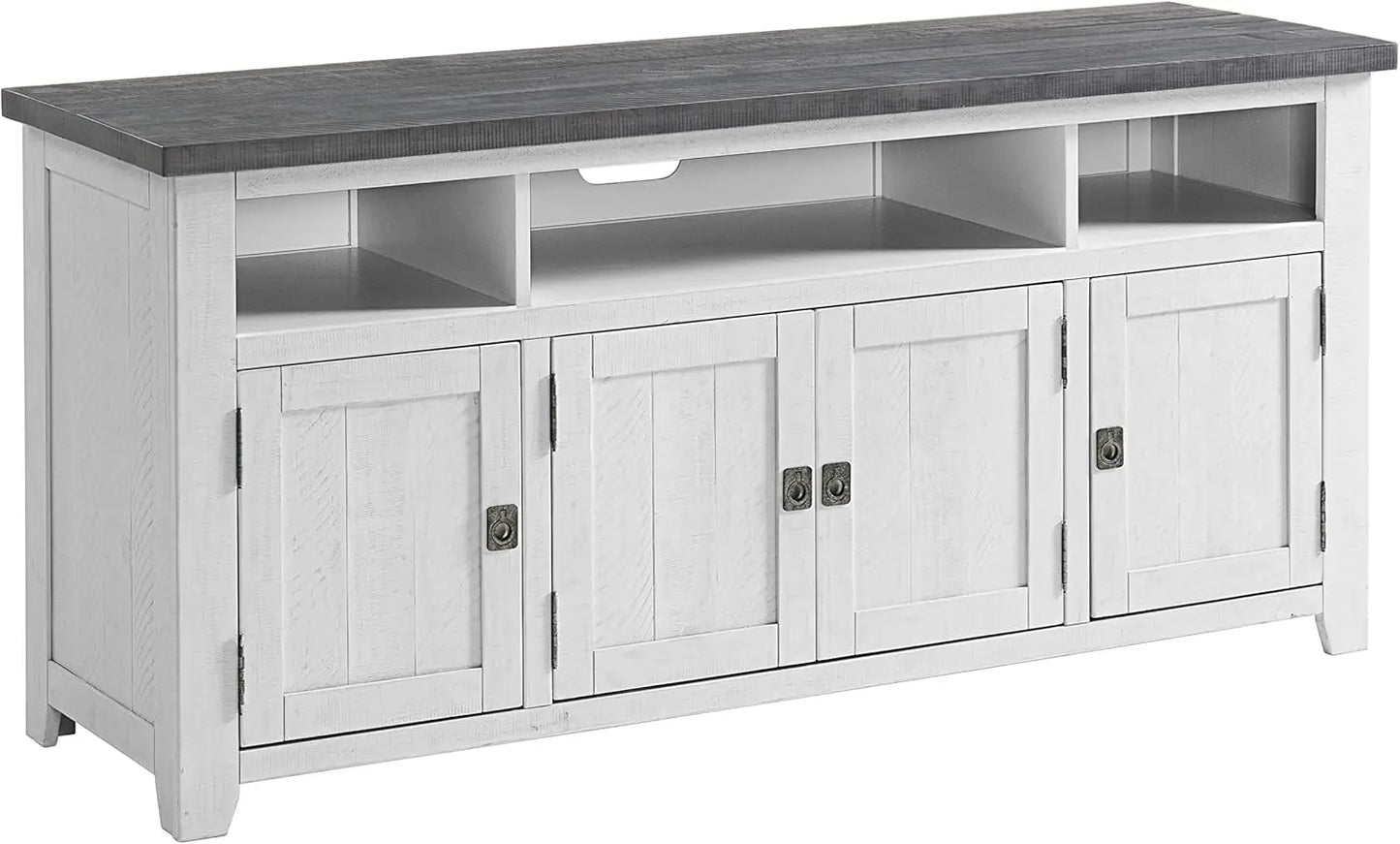 Svensson Home Foundry 65" TV Stand, White Stain with Grey Top