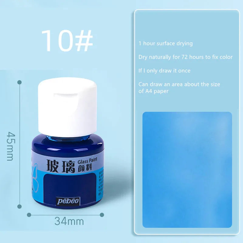 Waterproof Glass Paint 20ml Transparent Sun-Resistant Glass Acrylic Paints For Painting Aquarela Art Supplies