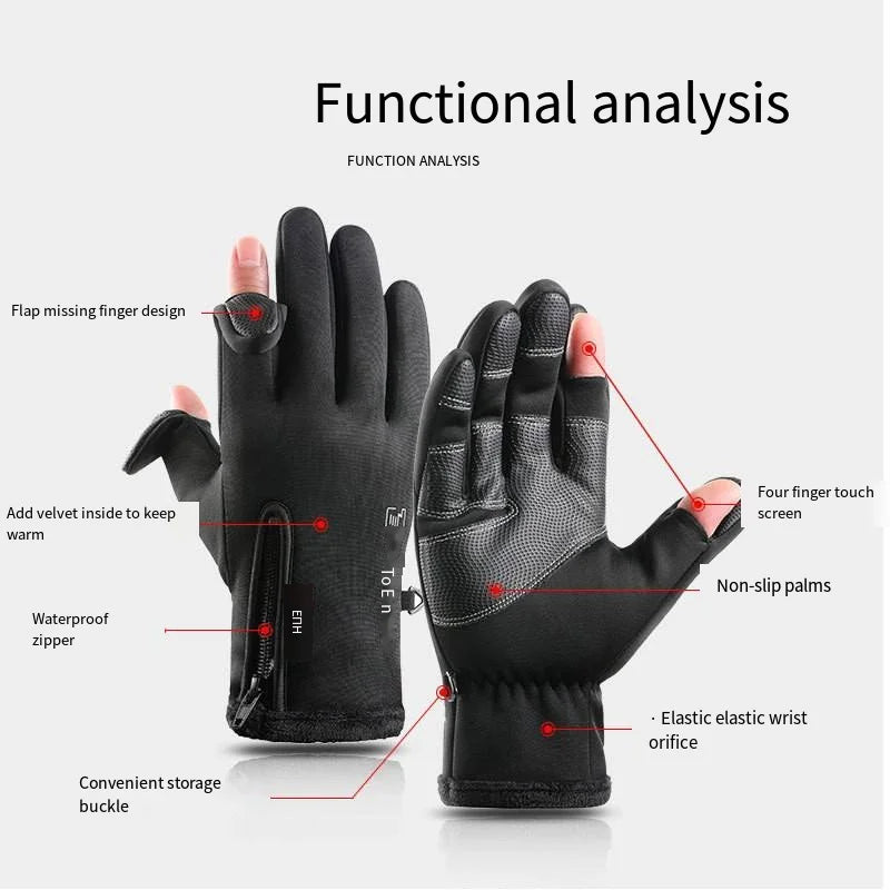 Windproof Waterproof Cold-proof GlovesWinter Warm Touch Screen Gloves Outdoor Men Driving Cycling Fishing Ski Gloves