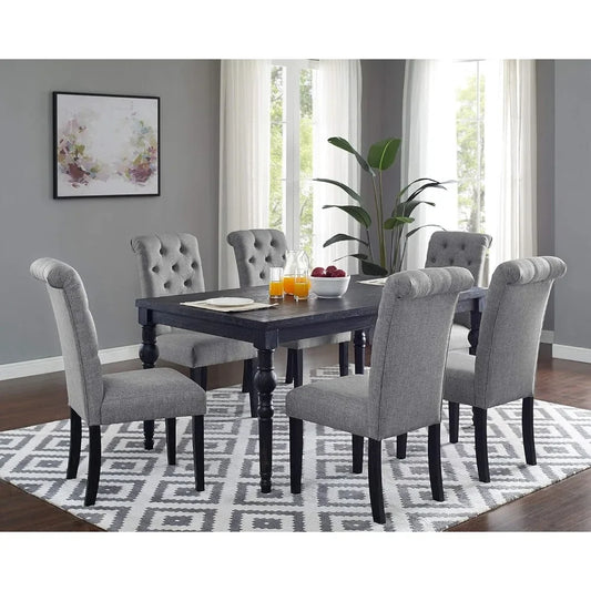 Urban Style Counter Height Dining Set:Table and 6 Chairs,Grey Living room dining table Suitable for breakfast in the living room