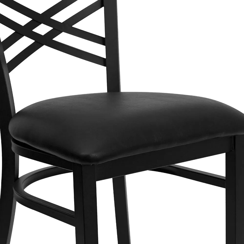 Set of 2 Metal Restaurant Chairs, Modern Upholstered Armless Dining Chairs for Restaurants/Kitchens,Suitable for dining room