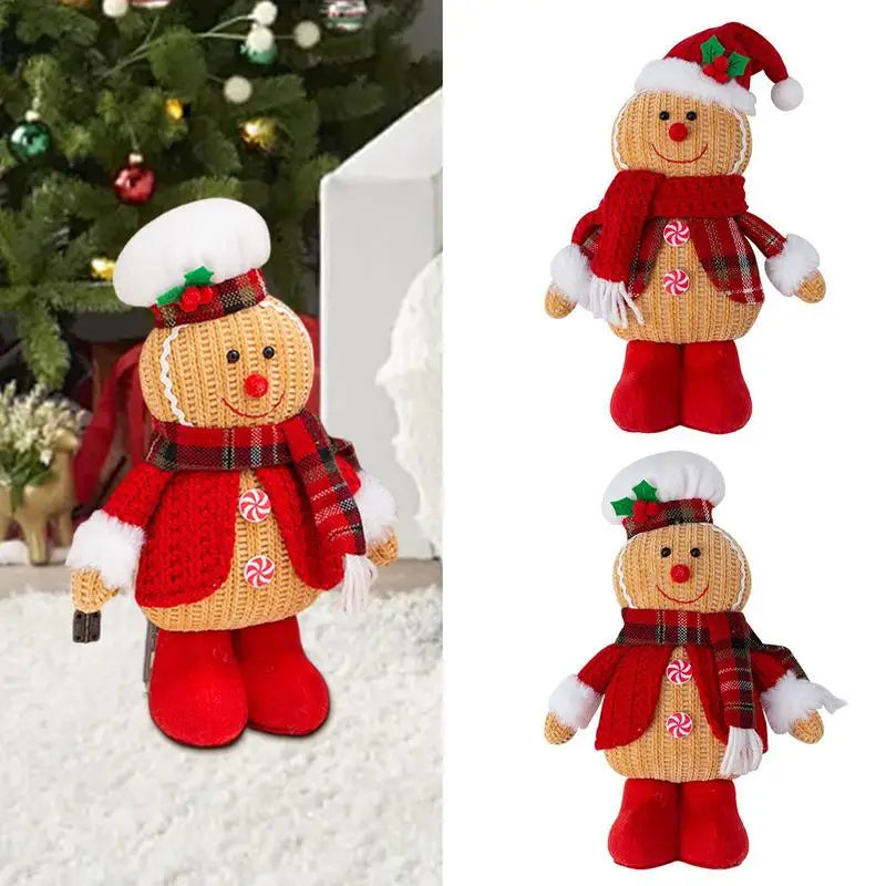 Christmas Ginger bread Man doll Plush figurine Toys Cute xmas gingerbread pillow home Xmas Deer Christmas gift Toys for Sofa