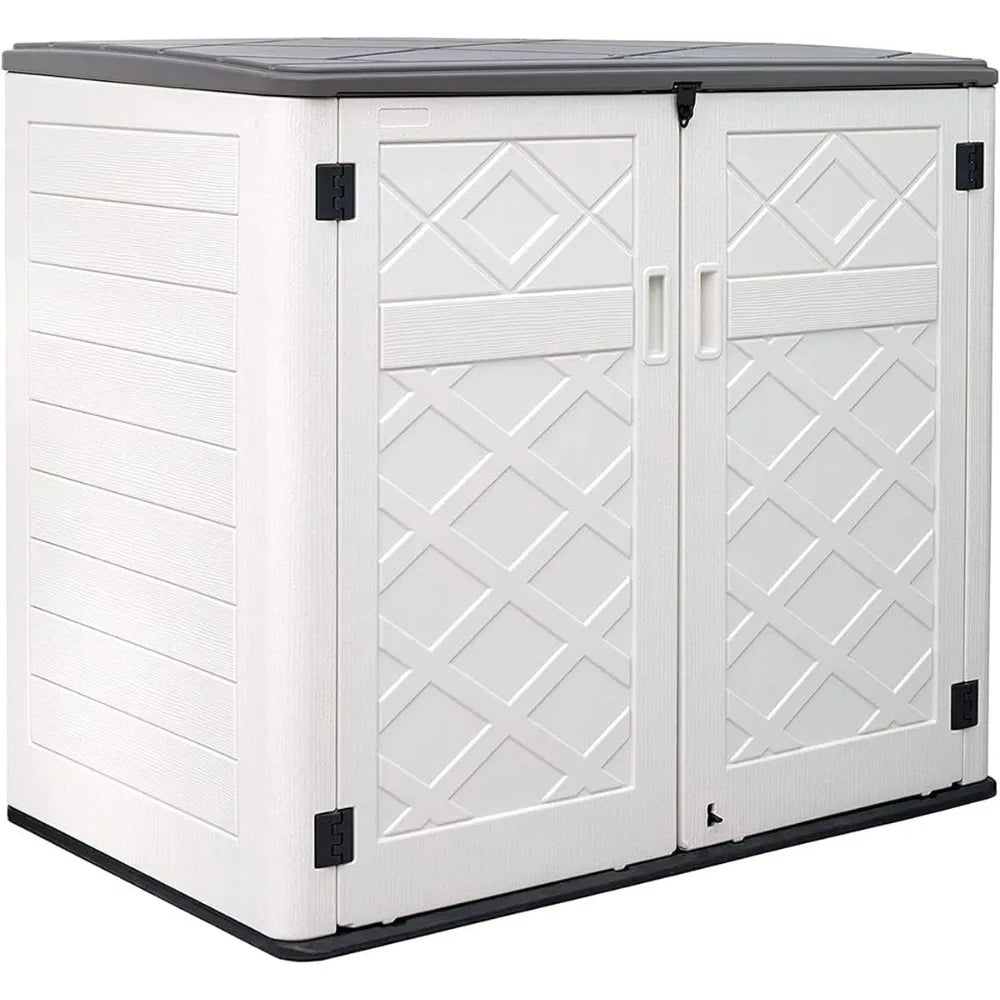 Larger Outdoor Storage Shed Weather Resistance, Horizontal Outdoor Storage Box Waterproof for Garden, Patios, Backyards,