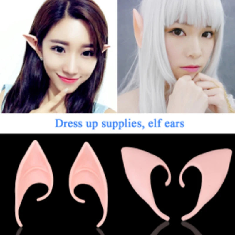 Mysterious Angel Elf Ears Latex Ears for Fairy Cosplay Costume Accessories Halloween Decoration Photo Props Adult Kids Toys