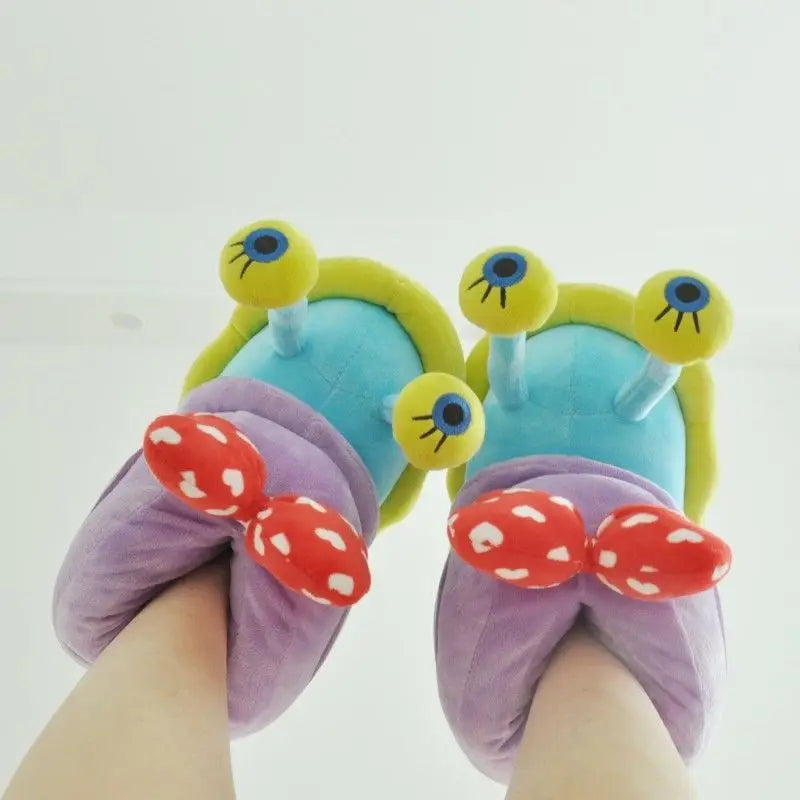 Unisex Snail Slippers Cartoon Home Indoor Sneaker Slippers Warm Plush House Shoes Cozy Soft Flip Flop Funny Shoes Women Men