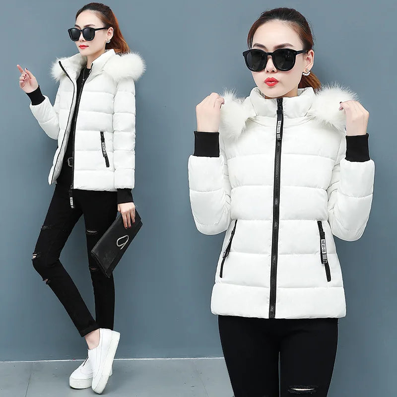 Sustans Zipper Fur Hooded Jacket Thickened Coat Women's Clothes Autumn Winter Casual Elegant Long Sleeve Warm New In Outerwears