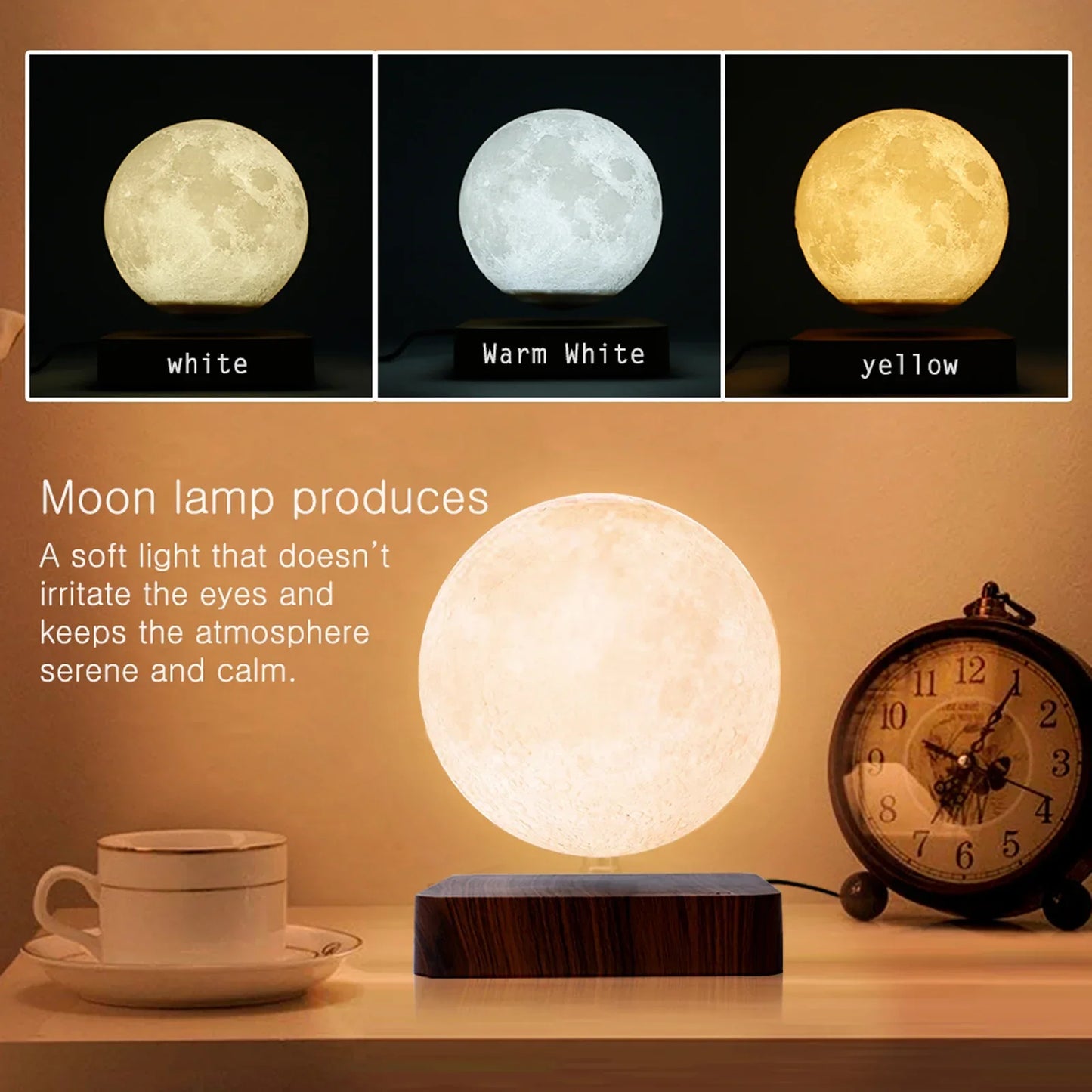 Magnetic Levitating Moon Lamp Floating Luna Moon Light Christmas Birthday Gift Moon Lamp