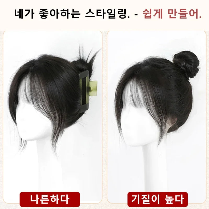 Hair Toppers for Women Real Human Hair,Hair Toppers for women With Bangs,Pure Hand-Tied Silk Mesh Base with 13x14cm 25cm