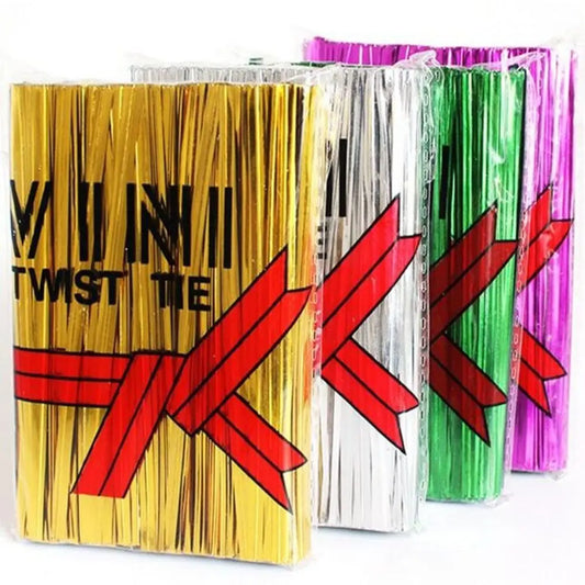 800PCS Ligation Wrapping Baking Metallic Wire Pack Sealing Cellophane Bag Twist Ties