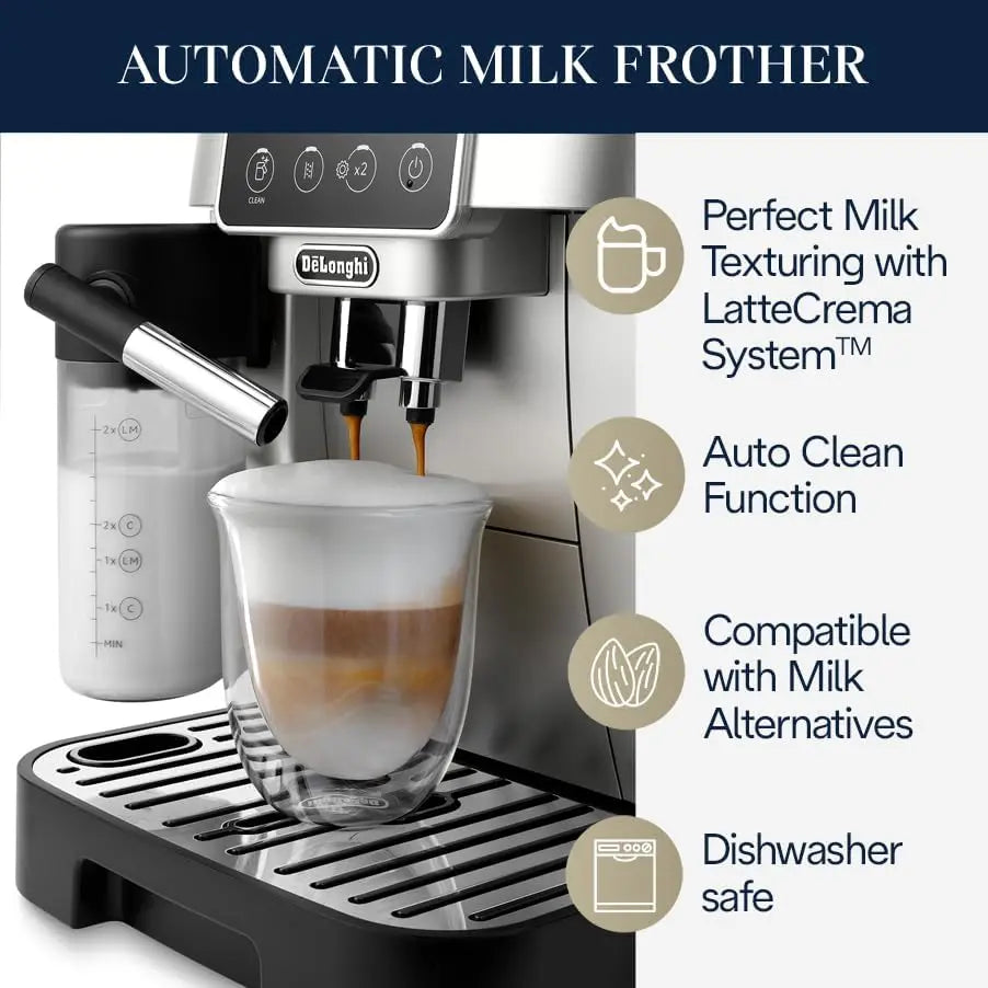 Start Espresso & Coffee Machine with Automatic Milk , One Touch Latte, Cappuccino, Built-in Grinder, Silver, ECAM22080SB