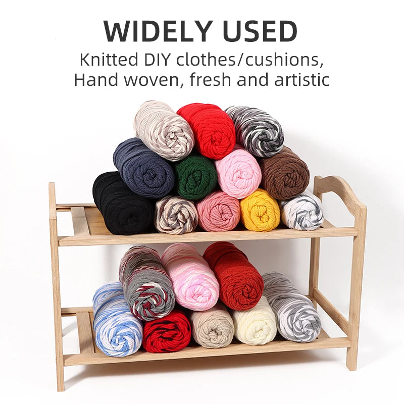 JP Multicolor Worsted Cotton Thread DIY Yarn Hook Doll Hat Thick Wool Long Braided Ball Tufting Yarn