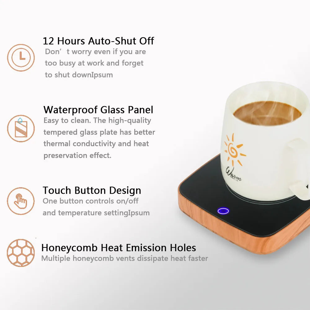 Portable Coffee Tea Heating Pad Pad Electric Desktop Cup Heater Mug Warmer Kitchen Milk Heating Coaster for Hot Electric Drink