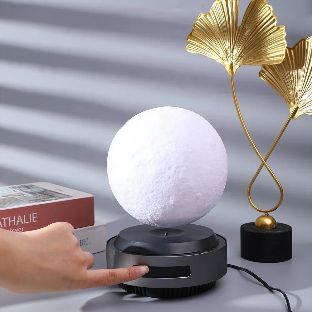 Auto Lift-Down Floating Moon Lamp for Home Decor Levitating Moon Light Magnetic Levitation Smart Night Lights for Home Decor