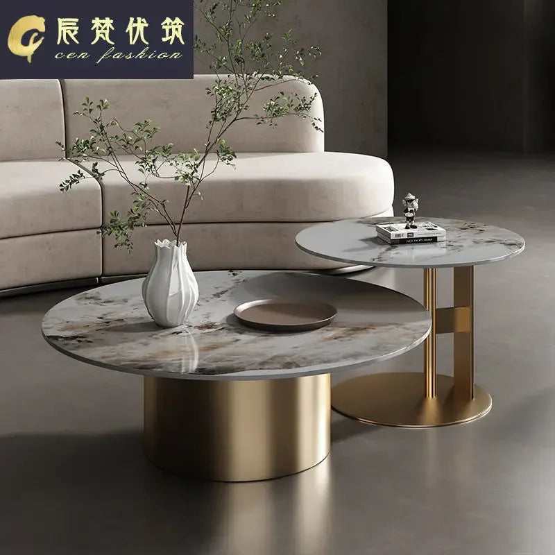 Unique Luxury Hotel Round Coffee Side Table Modern Dining Tables Tea Center Sofa Corner Mesa Lateral Para Sala Home Furniture