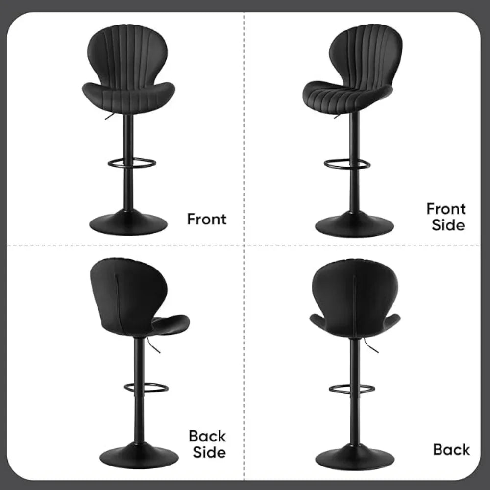 Bar Stools Set of 4 Modern Swivel Bar Chairs, Barstools Counter Height with High Backrest, Suitable for restaurants and bars