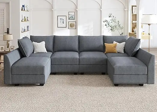 U-Shaped Modular Sectional Sofas, Sectional Couch with Storage Seats U Shape Sofa-2,Living Room Sofa