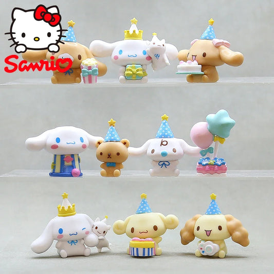 Sanrio 6Cm Figure Cinnamoroll Christmas Hat Anime Kawaii Dog Action Collection Materials Birthday Doll Gifts Toys For Children