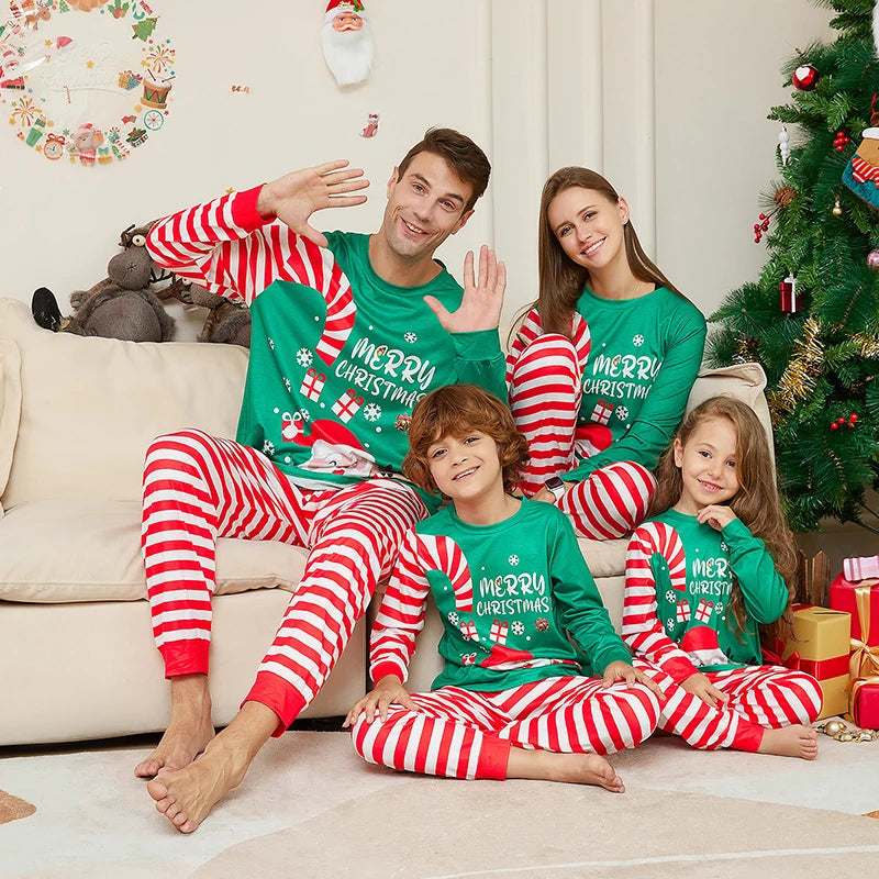 Family Christmas Matching Pajamas Outfits Set 2024 Adult Kids Baby Same Look Tops Pants Xmas Sleepwear Pyjamas Couples Clothes