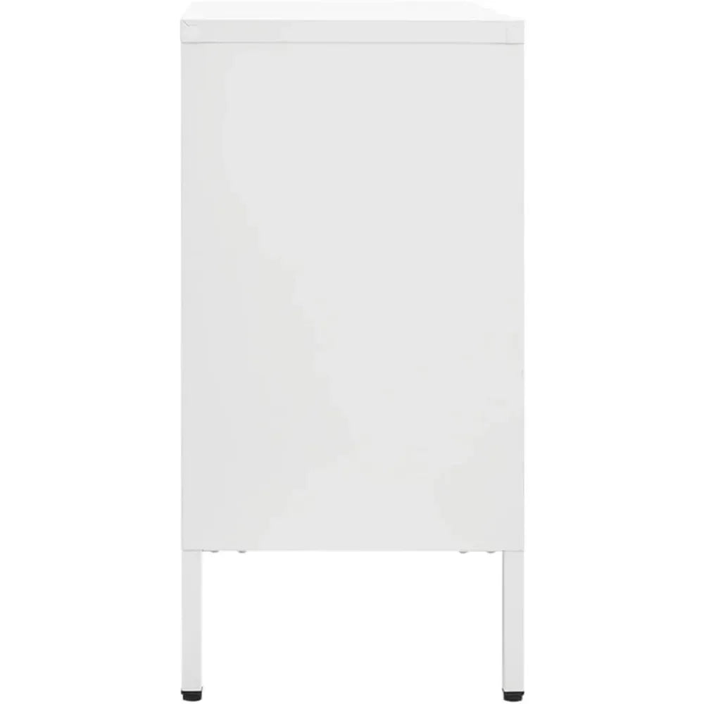 Tableware Cabinet  Sideboard White 41.3"x13.8"x27.6" Steel and Tempered Glass Suitable for Entryway,Living Room Cabinets