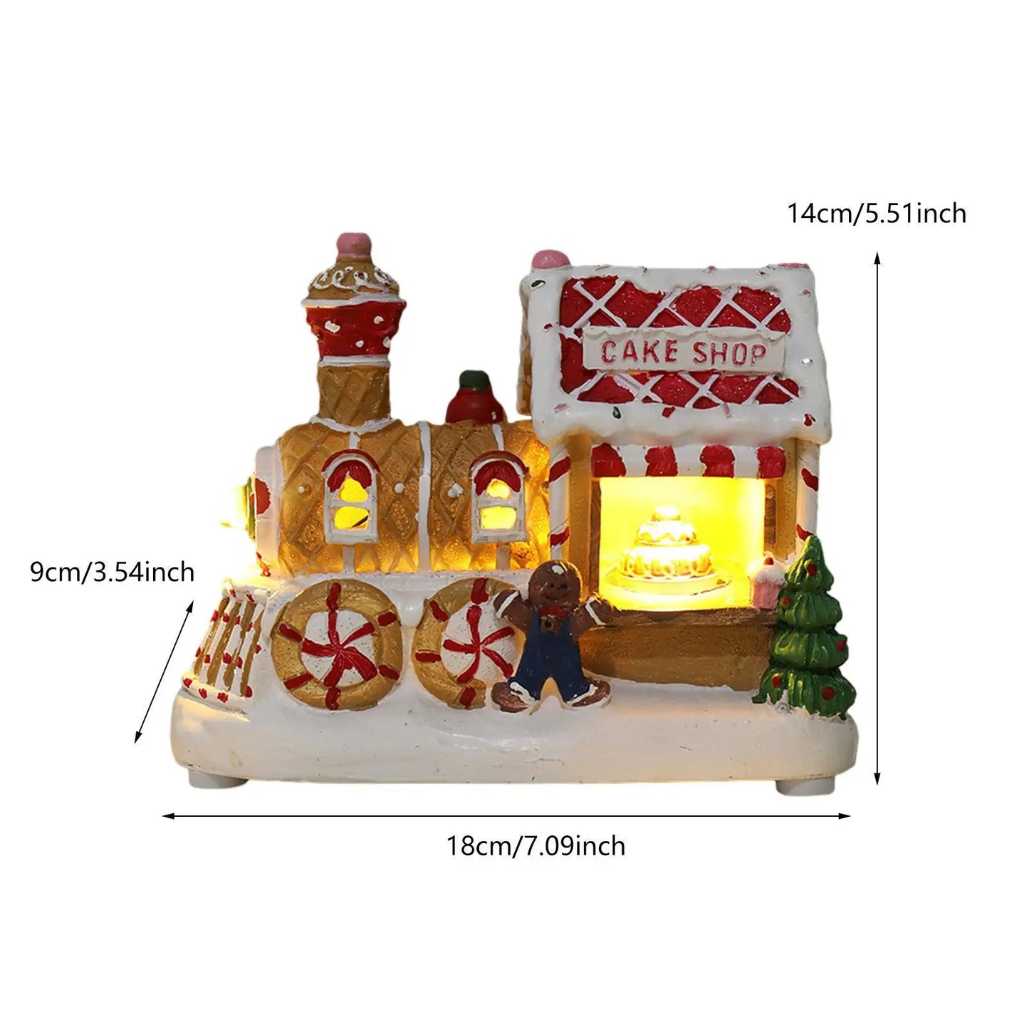 Lighted up Christmas Village House Home Table Centerpiece Decoration Christmas Scene House for Shelf Festival Holiday Livingroom