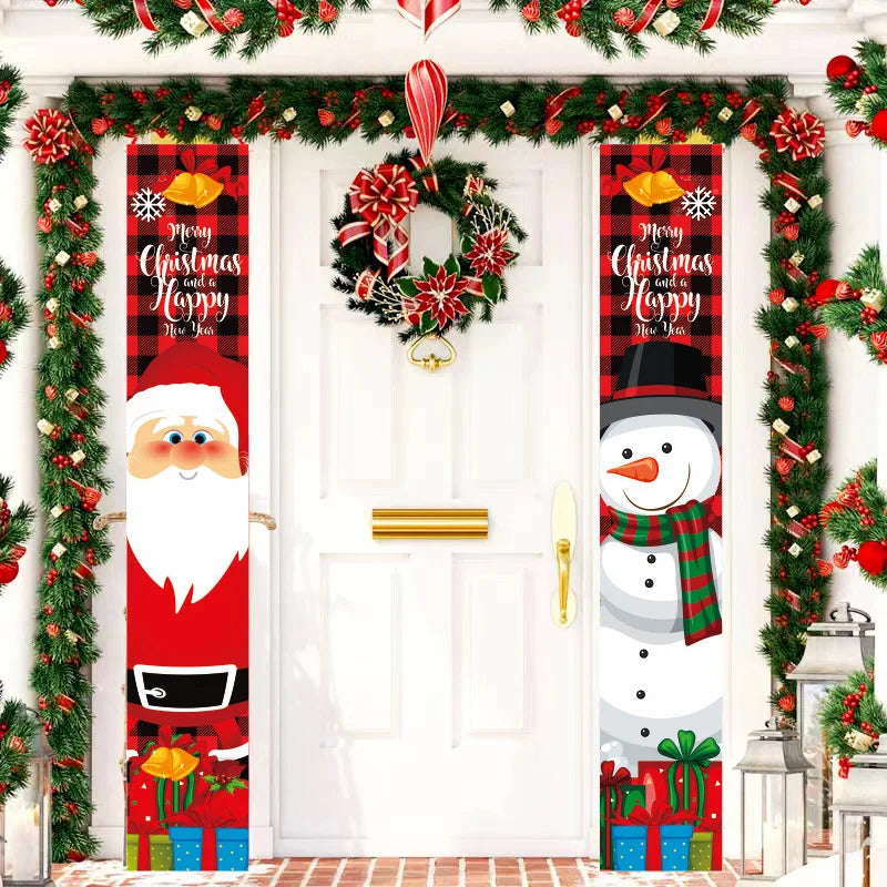 Santa,Snowman,Elk,banners,Merry Christmas,home decorations,gifts,Christmas doors,flags,banners 2024,Happy New Year,holiday party